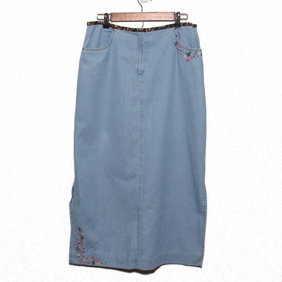 Vintage Susan Bristol Cotton Maxi Skirt Size 10 - Picture 1 of 7